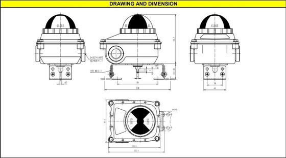 Contenitore di commutatore di limite di posizione della valvola degli accessori dell'azionatore pneumatico di acciaio inossidabile