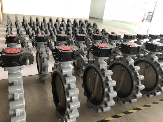 Valvola a burro rivestita in PFA e PTFE BFV tipo flangia Wafer tipo farfalla Valvole pneumatiche On Off Valve