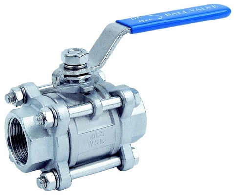 1000 WOG 3 pezzi 316 Stainless Steel Socket Weld Ball Valve con manico di blocco