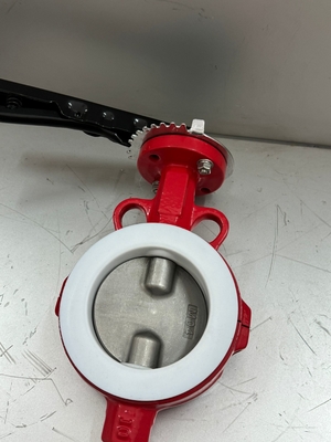 Valvola a burro rivestita in PFA e PTFE BFV tipo flangia Wafer tipo farfalla Valvole pneumatiche On Off Valve