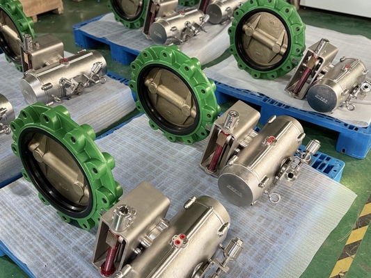 Marine Air Operated Butterfly Valve 316SS per la piattaforma di produzione dell'acqua di mare