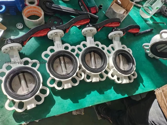 Aluminum Pneumatic Butterfly Valve Wafer Type ISO5211 Standard