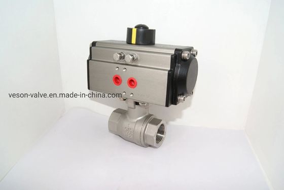 Pneumatic Actuated Ball Valve with 2-PC Screwed End and PN1.0-32.0MPa Pressure Rating for Industrial Use with 12 Months Warranty
