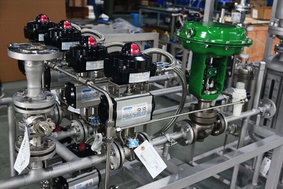 Valvola montata su skid con coppia attuatore 830 71753nm e materiale corpo in acciaio al carbonio, acciaio cromo-molibdeno, acciaio inossidabile per collettori di valvole di riduzione della pressione