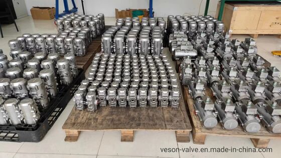 Attuatore pneumatico resistente alla corrosione in acciaio inossidabile con design a pignone a scaffale di alluminio anodizzato