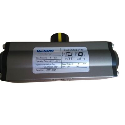 Attuatore pneumatico rotativo con rotazione a 180 gradi a doppia azione di alluminio anodizzato duro Standard ISO5211 & DIN3337