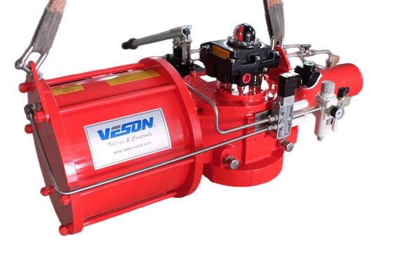 Attuatore pneumatico a camma scozzese a quarto di giro con ritorno a molla a doppio effetto e coppia di 830 71753 Nm per centrali elettriche