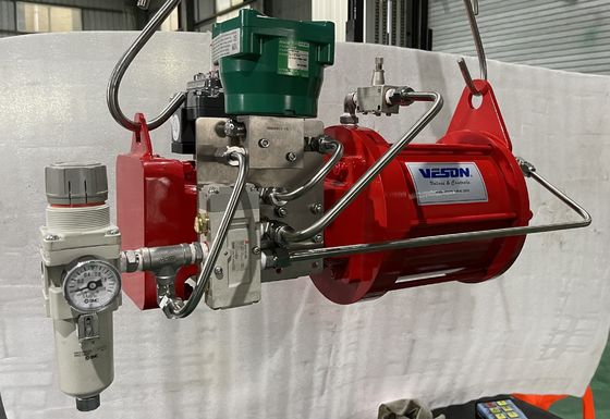 Attuatore pneumatico di valvole per condotte Valvole a sfera a seduta metallica Valvole a molla di ritorno Attuatore pneumatico VSF Sistema di controllo a ciclo chiuso