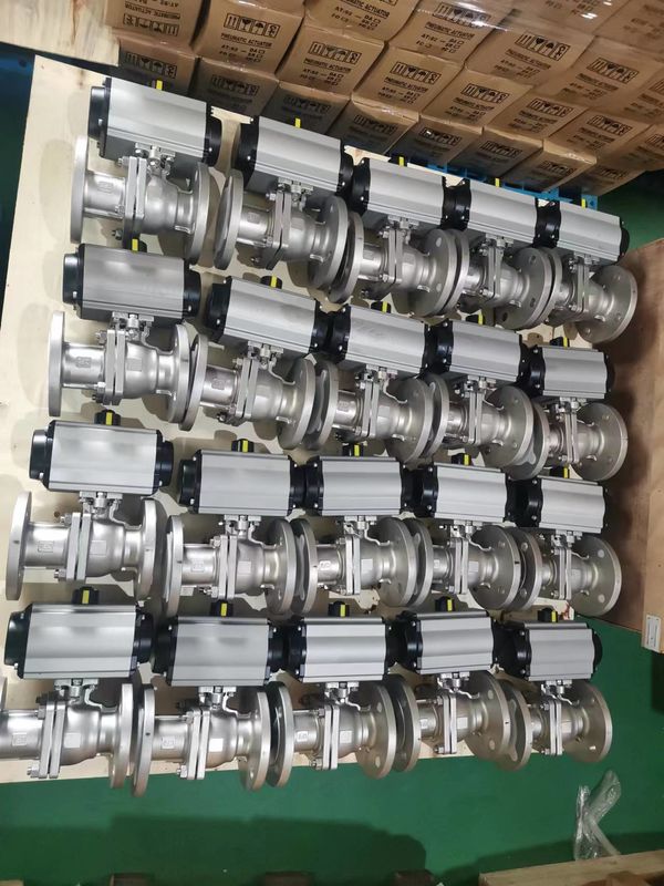 Attuatore pneumatico a 3 posizioni con flangia ISO 5211 e controllo di posizione 3 per valvola automatica con intervallo di coppia da 10 a 500 Nm