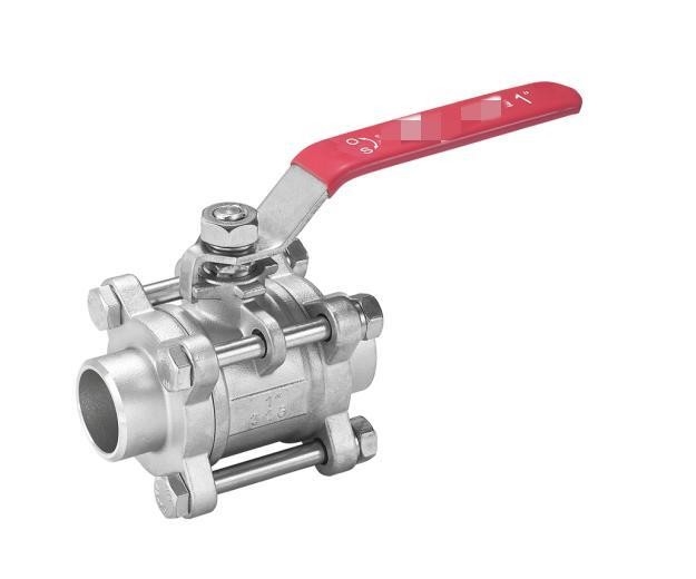 1000 WOG 3 pezzi 316 Stainless Steel Socket Weld Ball Valve con manico di blocco