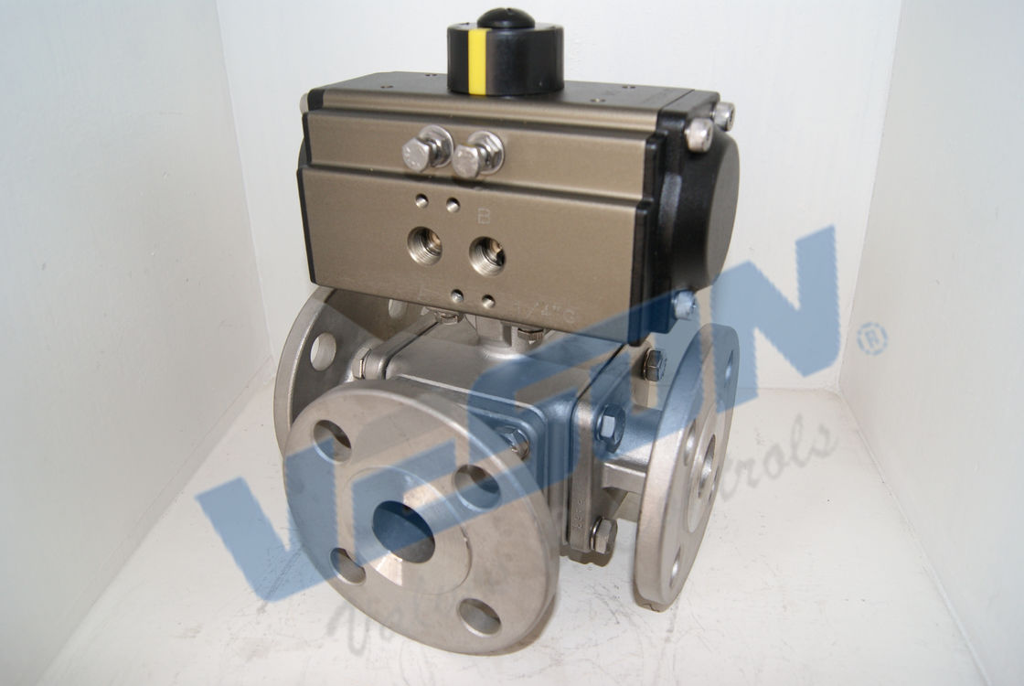 Valvola d'arresto pneumatica materiale degli ss/valvola a sfera a tre corsie per la linea del tubo